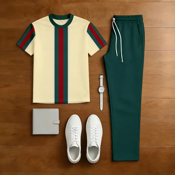 Aspen Grove Printed T-Shirt & Trouser Co-Ord Set for Men